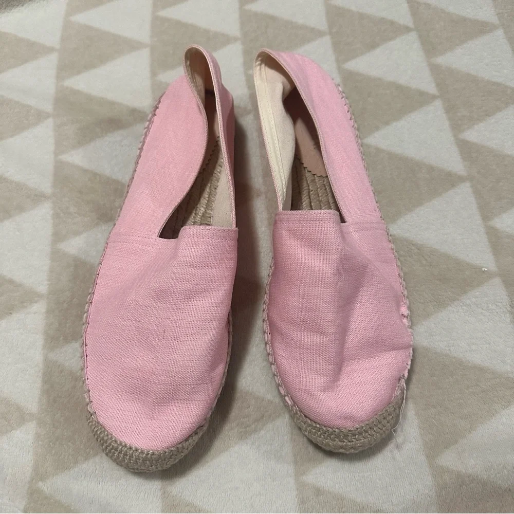 Nwot J crew Made-in-Spain espadrille flats in linen pink